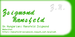 zsigmond mansfeld business card